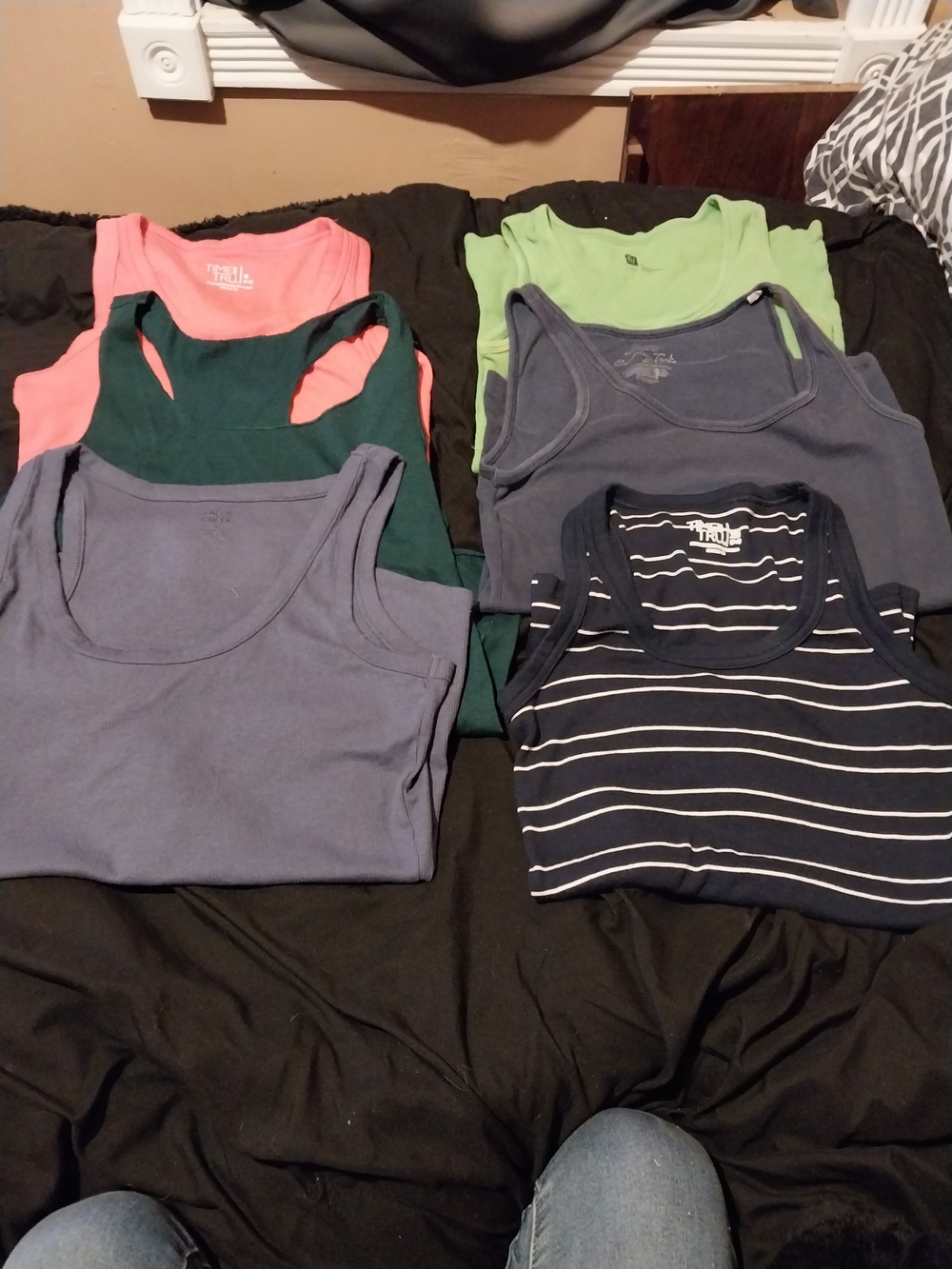 6 Women’s Sleeveless Tank Top Pack — Navy, Pink, Green, Gray